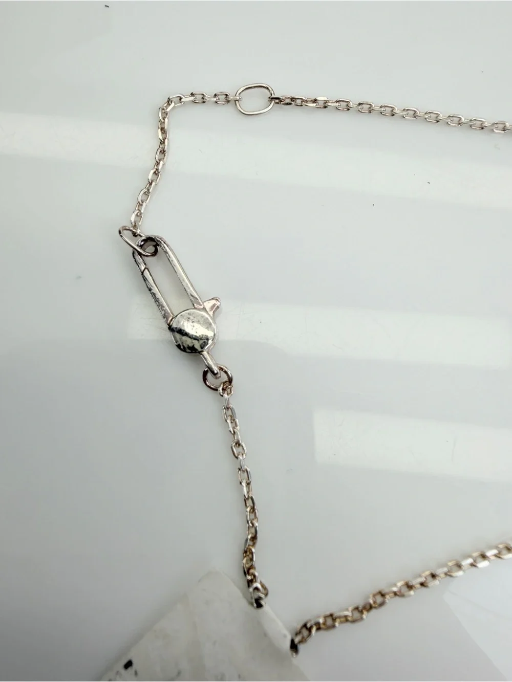 Gucci Sterling Silver Trademark Logo Square Pendant Necklace